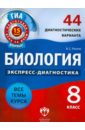Пособие содержит материалы для проведения оперативной диагностики уровня освоения учебного материала в виде самостоятельных проверочных работ по основным блокам всех тем курса биологии 8 класса. Каждая работа представлена в 4 вариантах и рассчитана на 15 минут. Форма заданий в предложенных вариантах Биология. 8 класс. 44 диагностических варианта