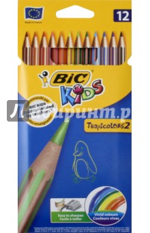 Карандаши цветные пластиковые "Тропикулер-2" (12 цветов) (832566)