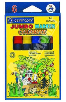 Маркеры 6 цветов "JUMBO-COLORFIX" экологически чистые (8515/06)