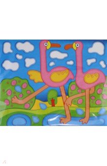 Картинка из помпонов и фольги. Фламинго (2744)
