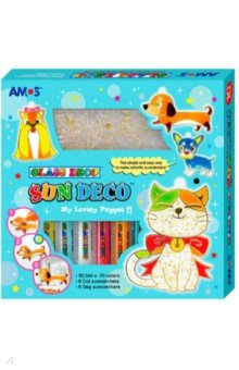 Набор для творчества с витражами и витражными красками "Собаки и кошки" (22937)