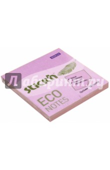 Блок для записей самоклеящийся "Eco" (100 листов, 76x76 мм, пастельно-розовый) (21746)