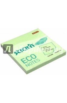 Блок для записей самоклеящийся "Eco" (100 листов, 76x76 мм, пастельно-зеленый) (21748)