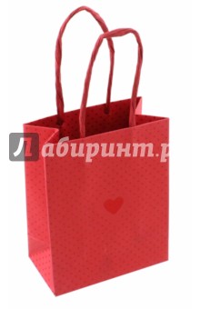 Пакет подарочный "Сердечко" (11 х 6 х 14 см) (45572)