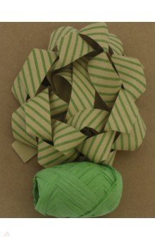 Набор для оф подарков: бант+лента зеленые крафт (76946)