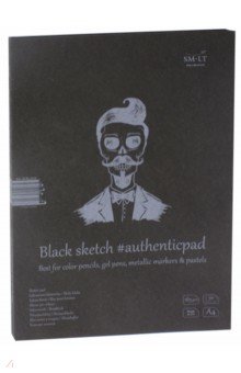 Альбом "Authentic Black" в папке (30 черных листов, А 4) (EA-30/BL)