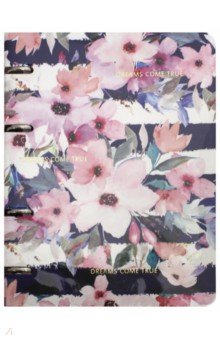 Тетрадь 120 листов, кольцевой механизм, Mon cher, цветы (N1219)