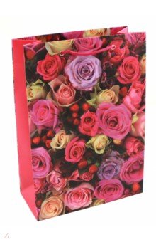 Пакет подарочный (цветы-розы) 22 х 31 х 10 см