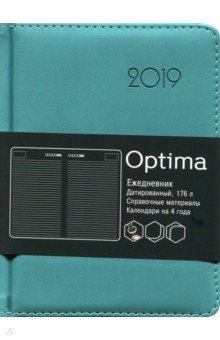 Ежедневник датированный на 2019 год "Optima" (А 6, 176 листов, бирюзовый) (ЕКО 61917601)