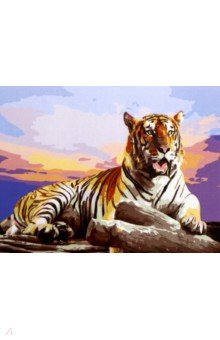 Холст "Большой тигр на закате" (40 х 50 см) (Х-3464)
