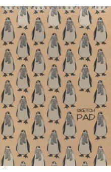 Скетчпад 40 листов, А 4, евроспираль, Пингвины (СПСЛ 44018)