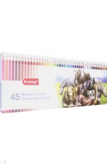 Карандаши цветные "Дикие звери" (45 цветов, металлическая коробка) (5012M45)