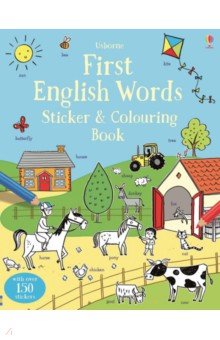 First English Words Sticker&Colouring Book