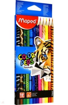 Карандаши цветные "Color'Peps Animals" (12 цветов) (832212)