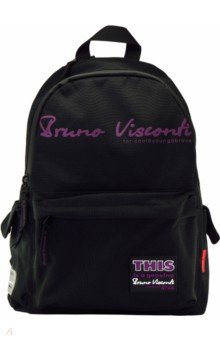 Рюкзак молодежный "Original" (черный с фиолетовыми надписями) (12-003/44)
