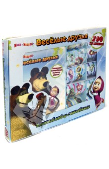 Веселые друзья. Книжный набор с наклейками Маша и Медведь