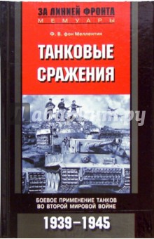 Танковые сражения. Боевое применение танков во Второй мировой войне. 1939-1945 гг. - Меллентин фон Фридрих Вильгельм