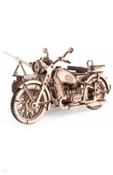 Сборная модель из дерева Мотоцикл с коляской Уран Lemmo