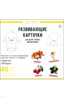 Цветы и ягоды, 40 карточек