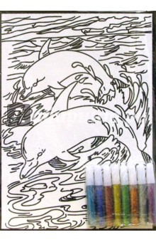 Бархатная раскраска: Дельфины (1508).
