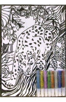Бархатная раскраска: Леопард (1518).