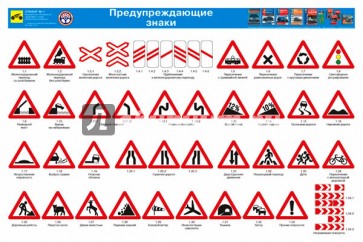 Дорожные знаки и дорожная разметка (комплект из 10 плакатов)