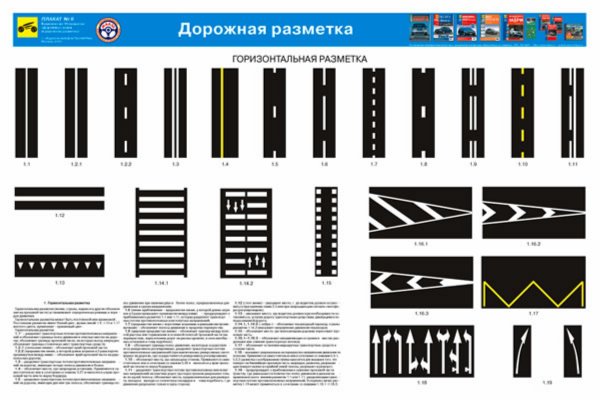 Дорожные разметки и их обозначения с картинками