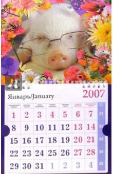 Календарь 2007 Поросенок в очках (МО-0031).