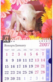 Календарь 2007 Поросенок с тортом (МО-0029).