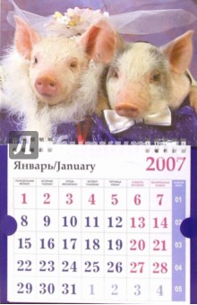 Календарь 2007 Свадебные поросята (МО-0033).