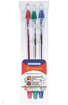 Шариковые ручки Oil Jell, 3 цвета, на масляной основе