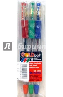 Набор шариковых ручек 3 цвета с резьбой (GB-500S).
