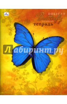 Тетрадь 48 листов, клетка (ТКБ8481380) Синяя бабочка.