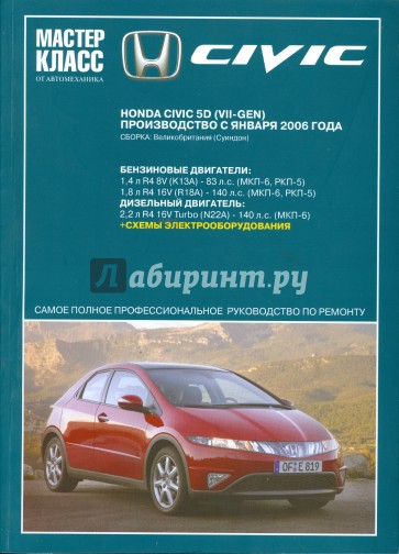 Автомобиль Honda Civic5D: Руководство по эксплуатации, техническому обслуживанию и ремонту