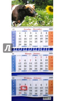 Календарь 2009 Бык с котенком (8).
