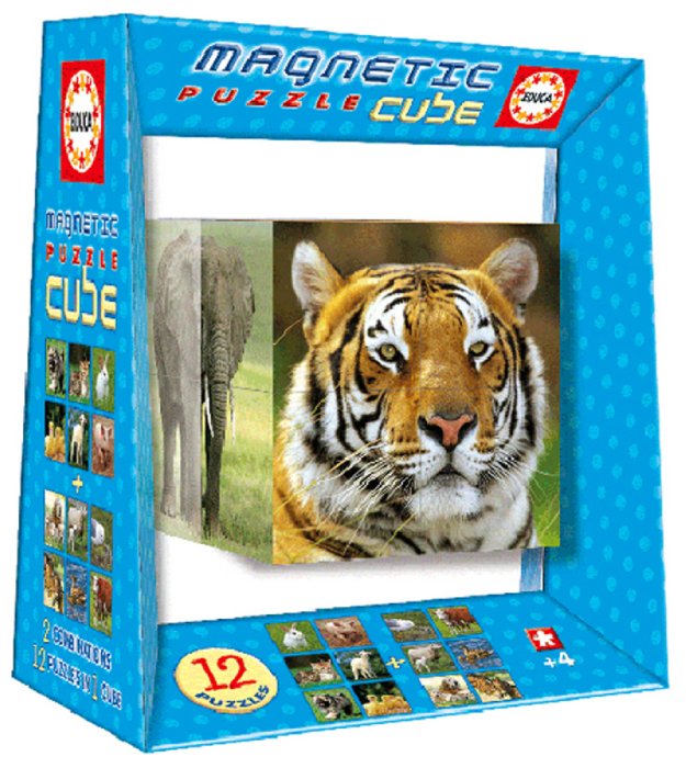 Иллюстрация 1 из 12 для Магнитные кубики-пазлы "Дикие животные" (8 кубиков, 12 пазлов) (14031) | Лабиринт - игрушки. Источник: Лабиринт
