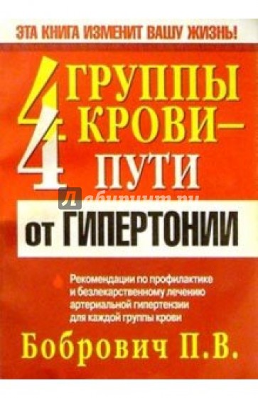 4 группы крови - 4 пути от гипертонии