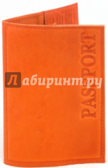 Обложка для загранпаспорта, кожа (ОД8-07).