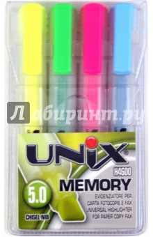 Набор текстовыделителей UNIX MEMORY, 4 цвета (41694/4).