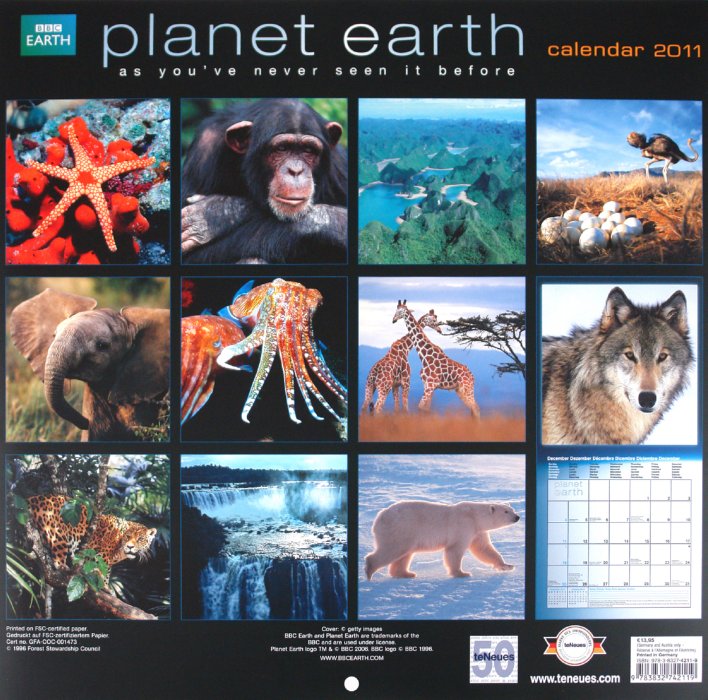 Иллюстрация 2 из 2 для Календарь 2011 "BBC Планета земля" (4211-9) | Лабиринт - сувениры. Источник: Лабиринт