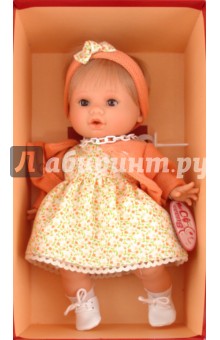 Кукла-младенец Лаура блондинка в оранжевом (5503O).