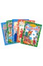 книжки игрушки магнитные книжки читаем по слогам Лиса, заяц и петух. Комплект из 5 книг