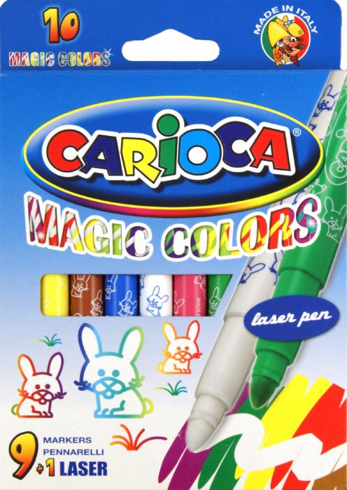 Иллюстрация 1 из 3 для Фломастеры магические "Carioca" 9 цветных + 1 магический (41238) | Лабиринт - канцтовы. Источник: Лабиринт