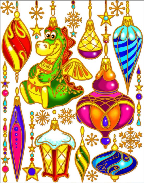 Иллюстрация 1 из 8 для Украшение новогоднее оконное "Елочные украшения" (22249) | Лабиринт - сувениры. Источник: Лабиринт