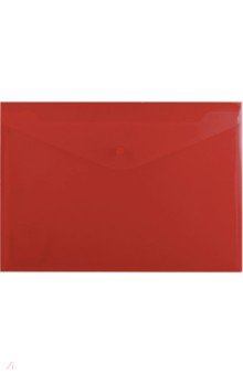 Папка-конверт с кнопкой непрозрачная А4 красная (221364).