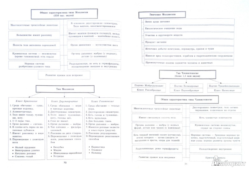 биология в схемах и таблицах 8 класс