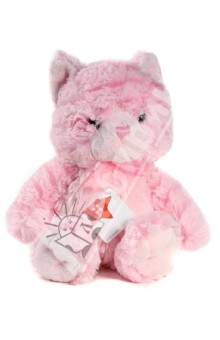 Мягкая игрушка. Кот розовый, с бантом. 25 см (41002).