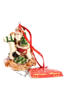 Новогоднее подвесное елочное украшение «Санта на лошади» (25700).