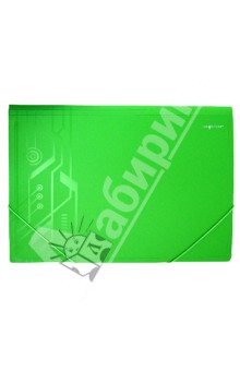 Папка-конверт на резинке. DISCOVERY. Цвет: зеленый (255044-03).