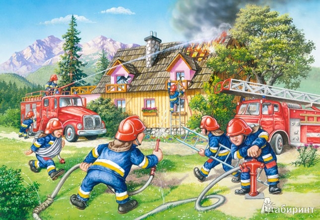 Иллюстрация 1 из 10 для Puzzle-40 MAXI "Пожарные" (В-040025) | Лабиринт - игрушки. Источник: Лабиринт